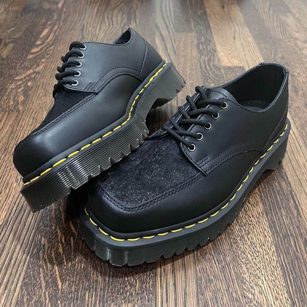 dr. martens bex square toe hair-on loafer shoes (size 8W / 7M)